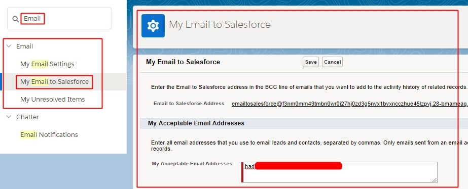 Setup email Notifications "service Now" subject. Mail menu.